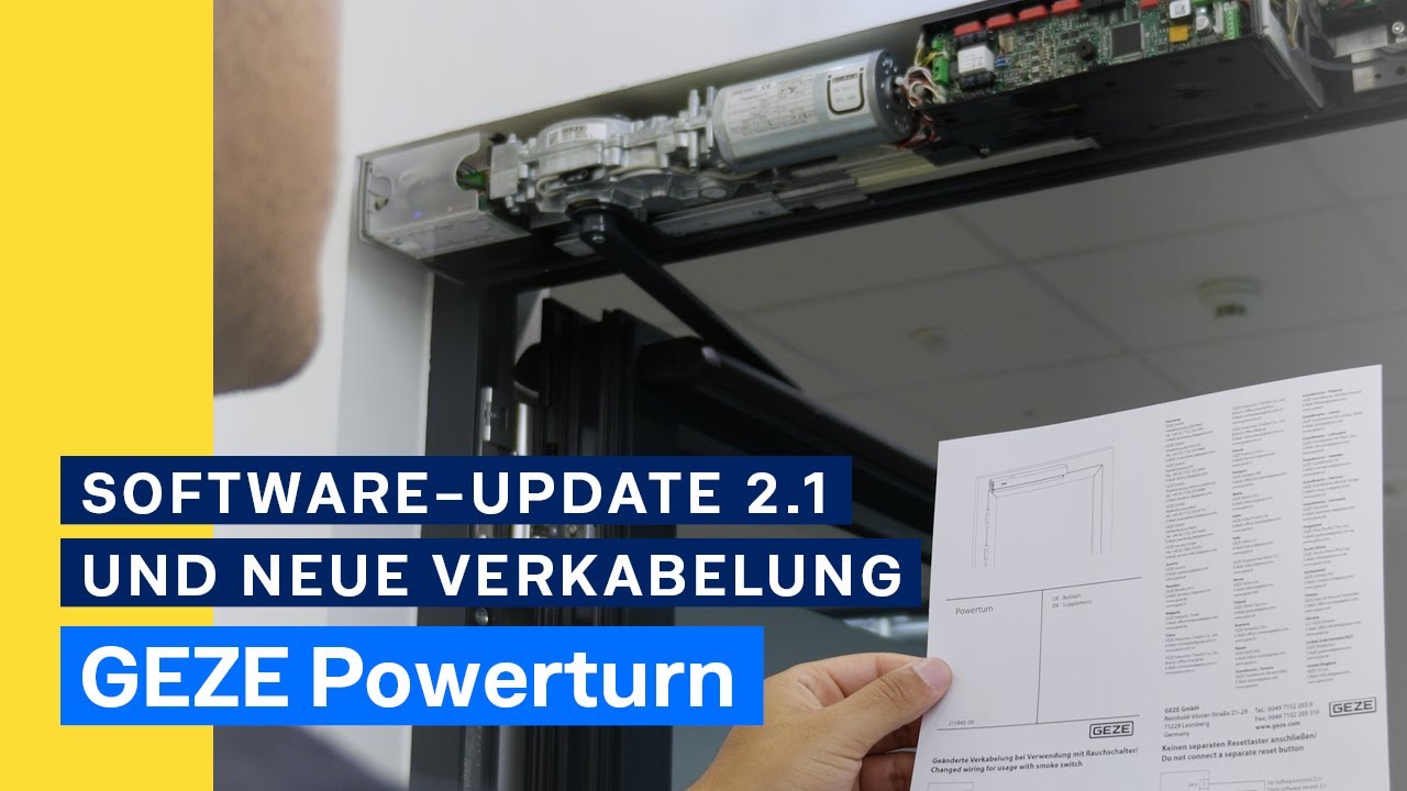 GEZE Powerturn |新布线和软件更新 2.1 |自动平开门机 |德文 